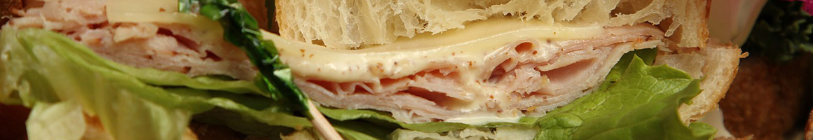 Eating Deli Sandwich at Orlando's Delicatessen, Bethpage restaurant in Bethpage, NY.